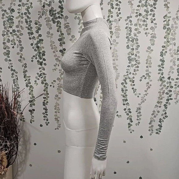 Naked Wardrobe THE NW CROP TOP IN HEATHER GREY Sz M - Picture 5 of 9